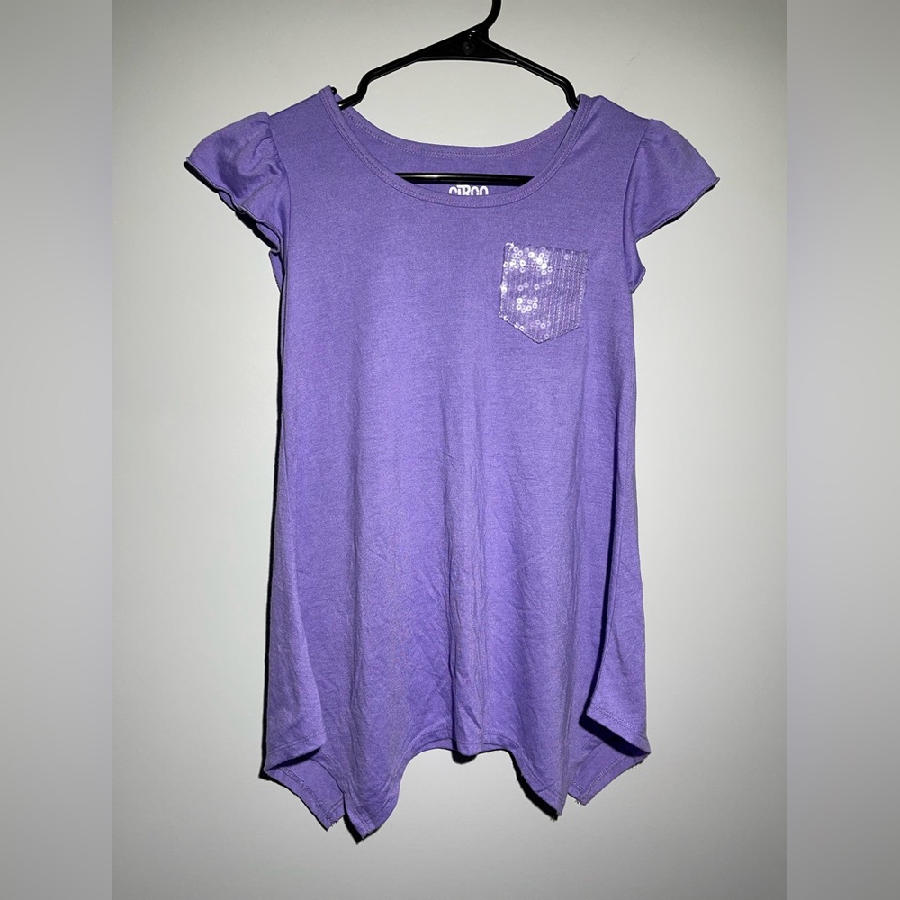 Circo Purple Kids Tee with Sequin Pocket